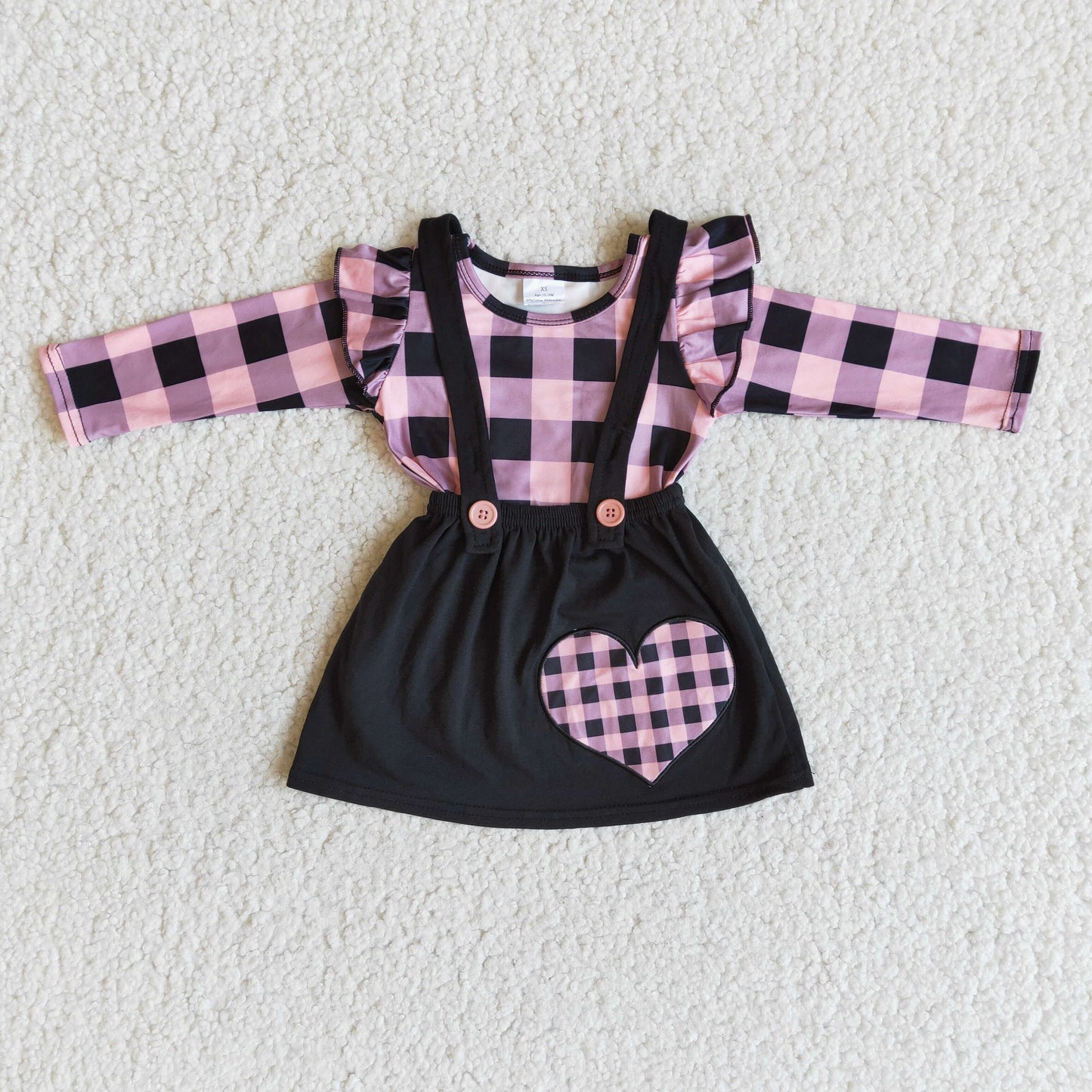 Girls Valentine's Day Embroidery Loving Heart Dress