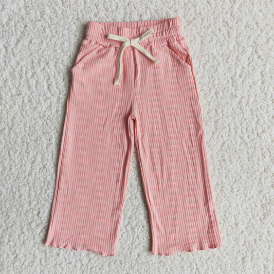 Girls Rose Red Cotton Pants