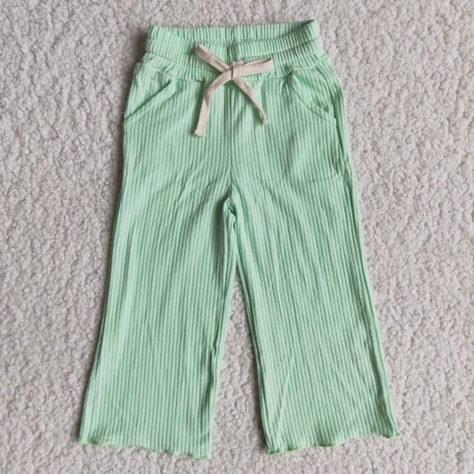 Girls Green Cotton Pants