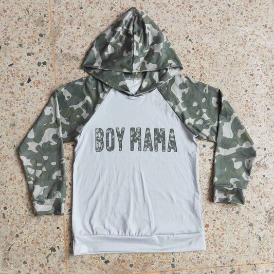 Adults Boy MAMA Camo Hoodies Pullover Long Sleeves