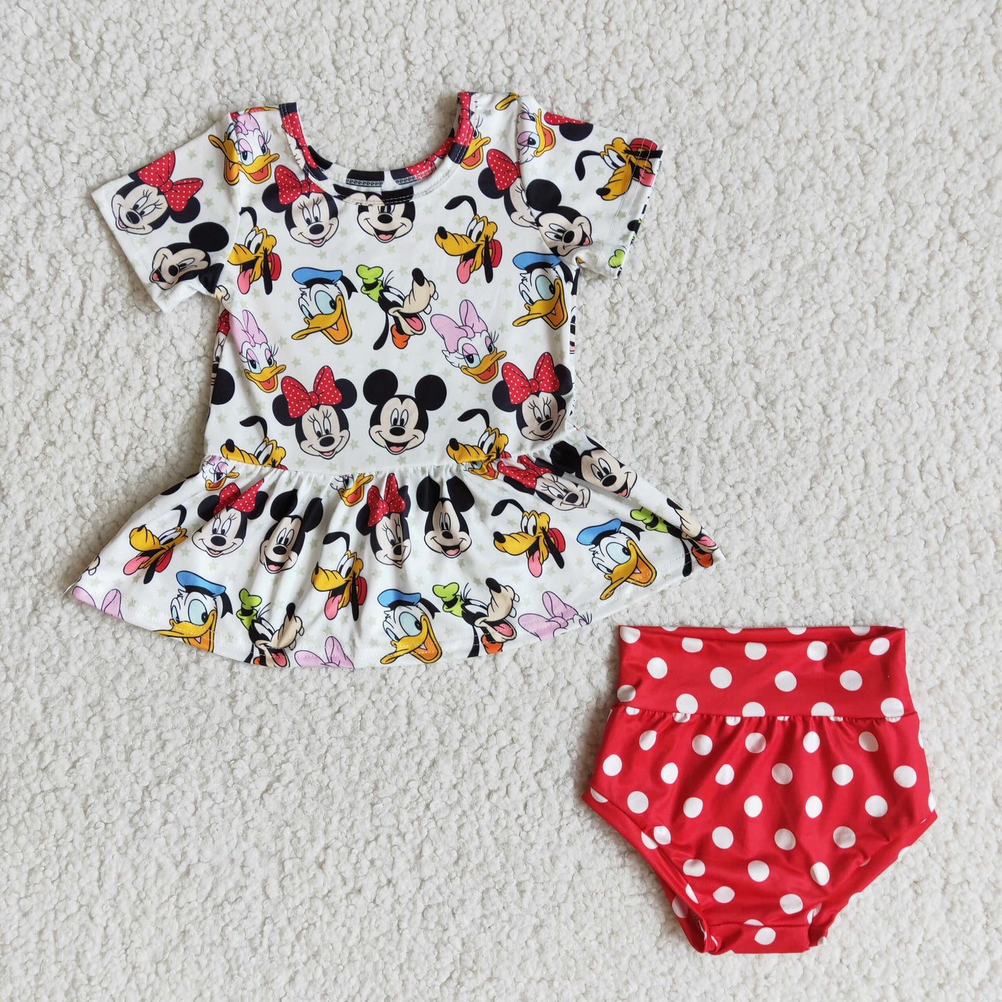 Girls Cartoon Red Polka Dot Bummies