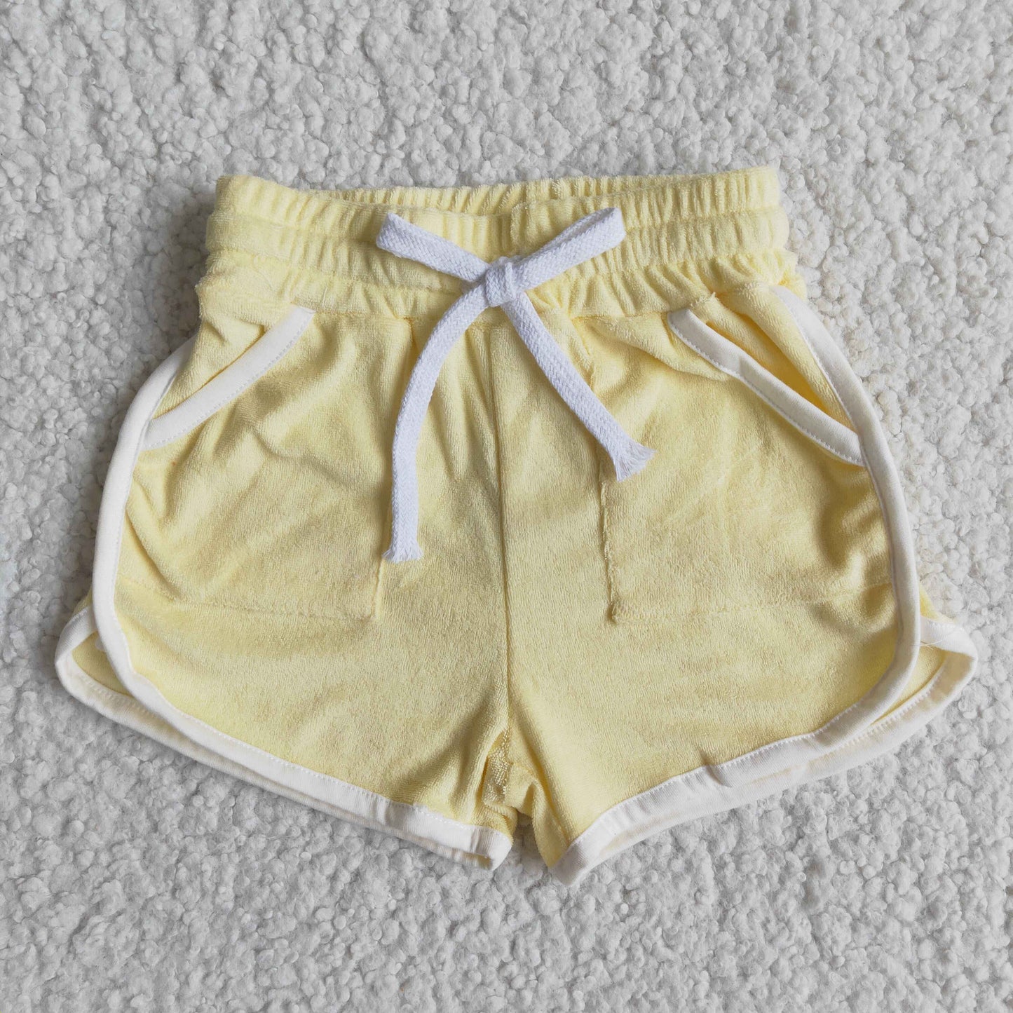 Girls Yellow Cotton Shorts