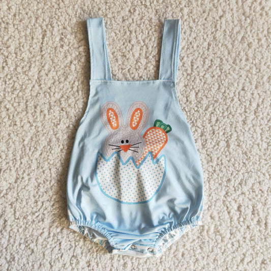 Boys Easter Bunny Rompers Sky Blue