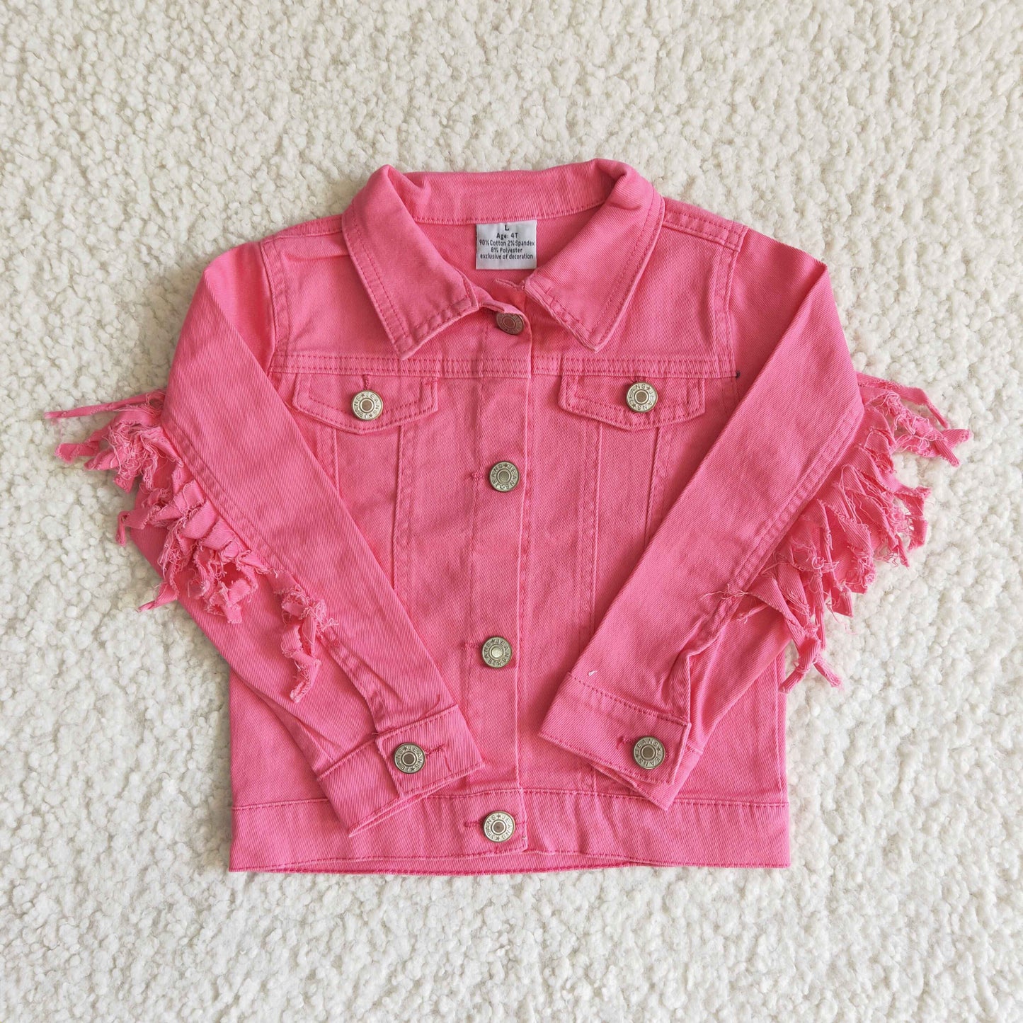 Girls Pink Denim Jacket