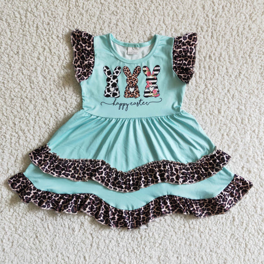 Girls Easter Bunny Leopard Dress