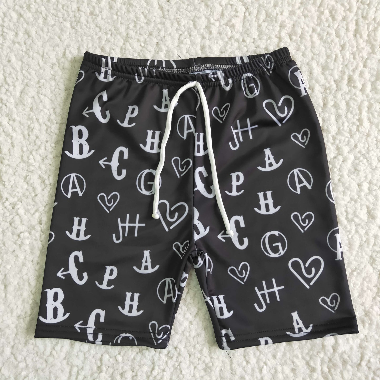 SS0003 Boys Black Swimming Trunks