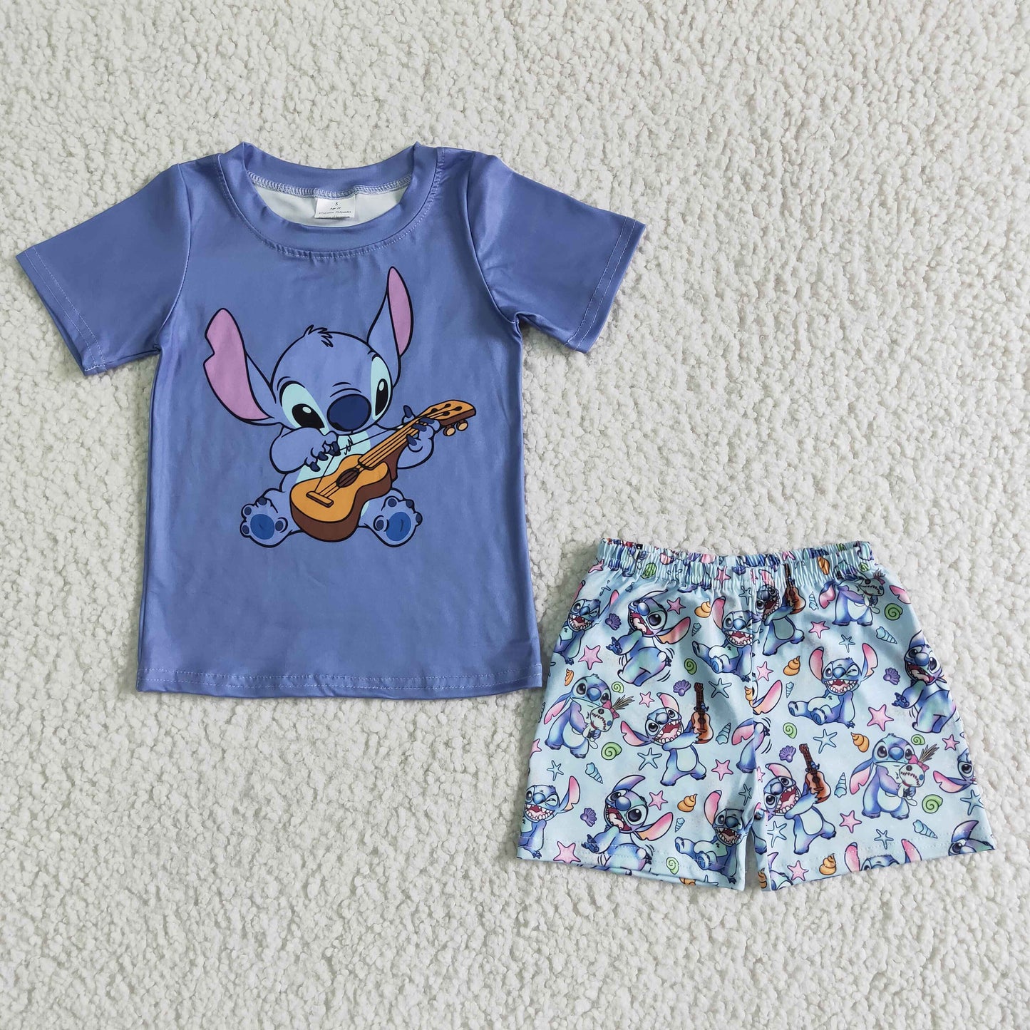 Boys Cartoon Outfits Short Sleeves Shorts