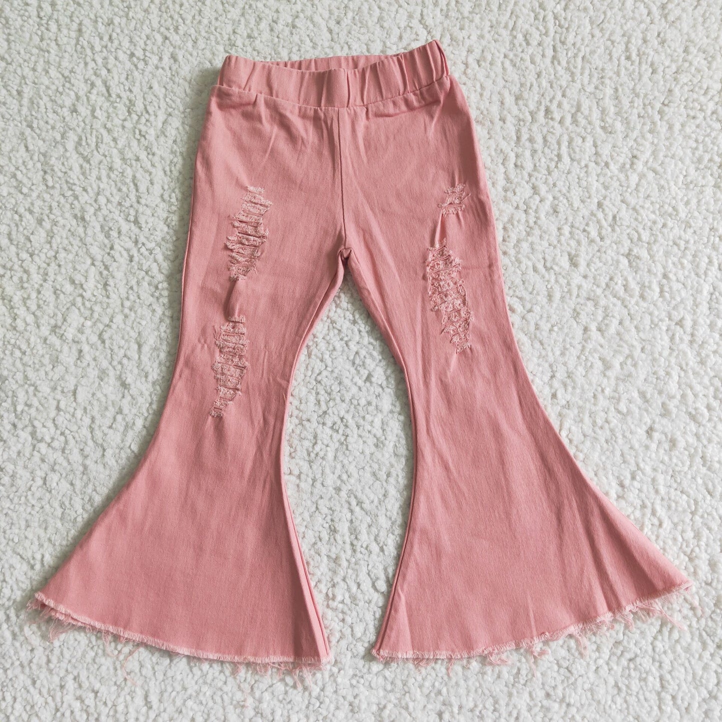 Girls Pink Jeans Bell Bottom Pants