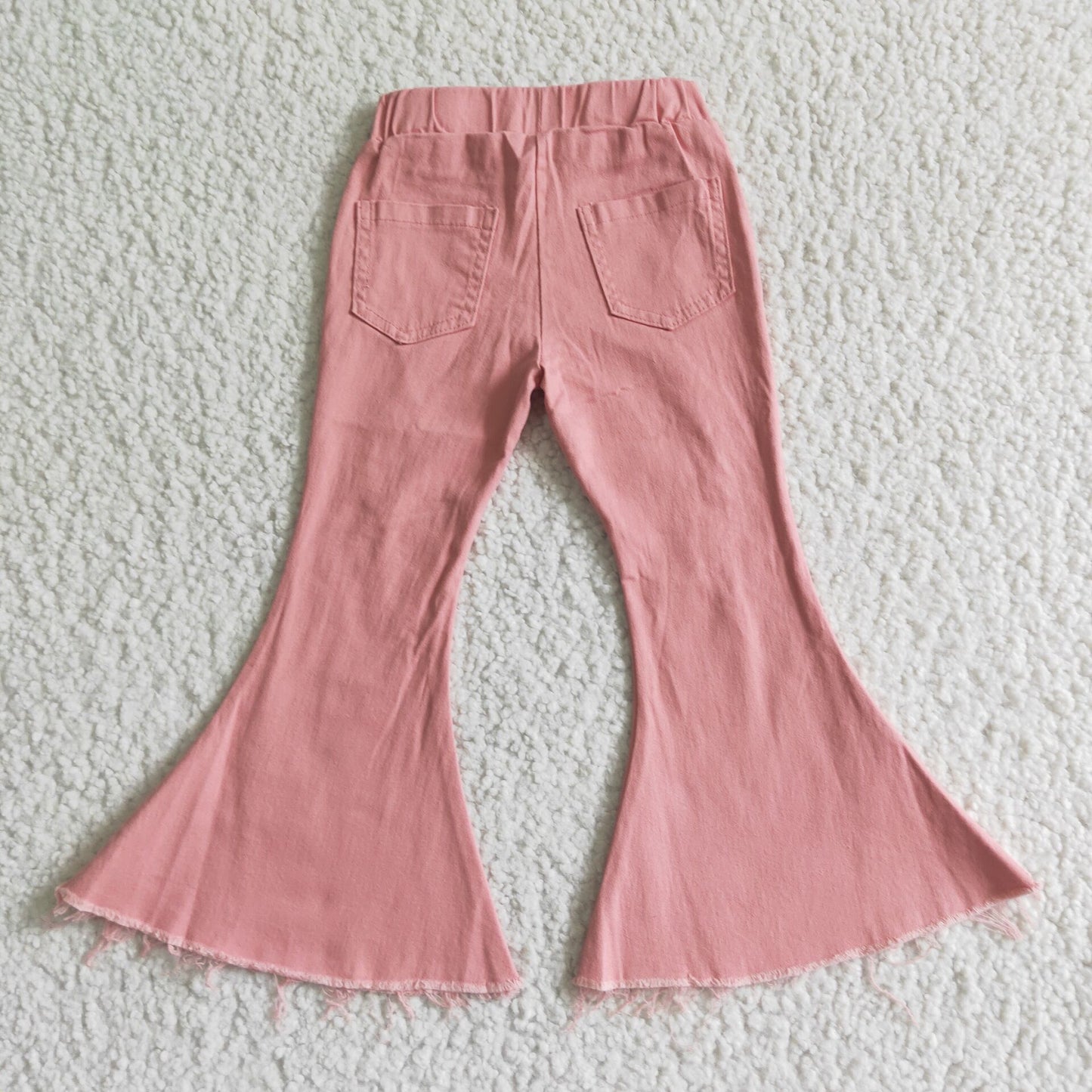 Girls Pink Jeans Bell Bottom Pants