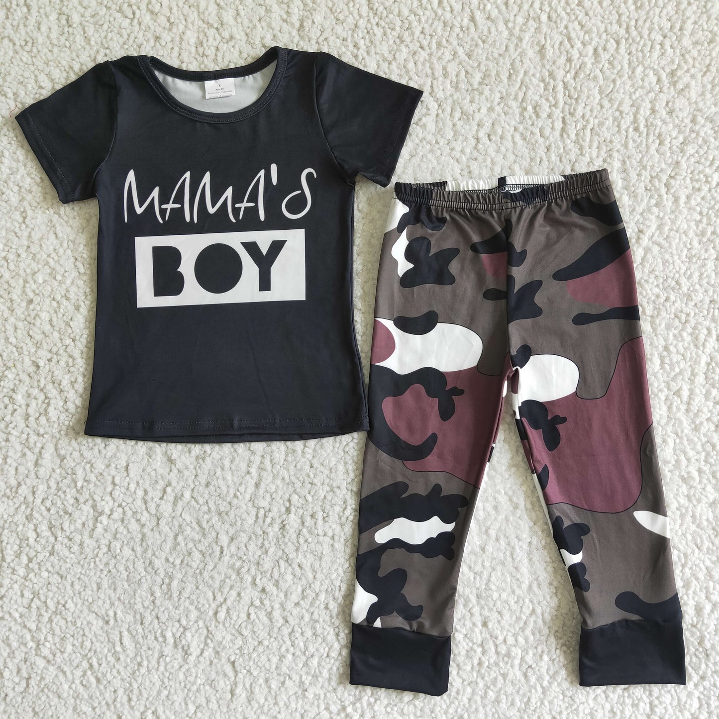 Mama's Boy Outfits Short Sleeves Camo Pants