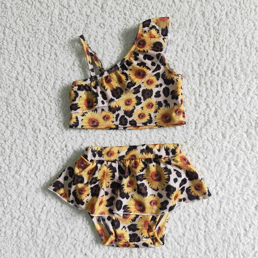 Girls Sunflowers Bathing Suit 2pcs