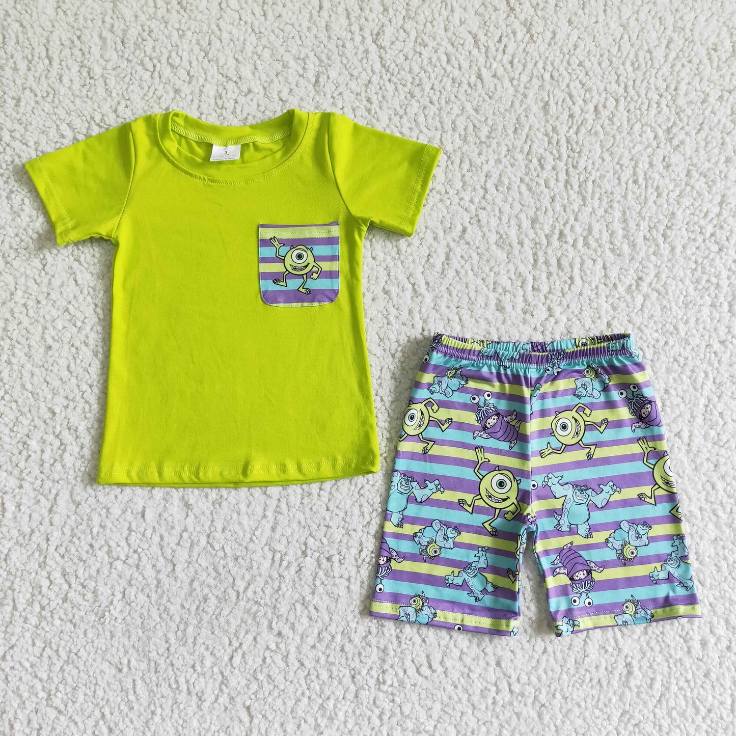 Boys Monster Outfits Short Sleeves Shorts