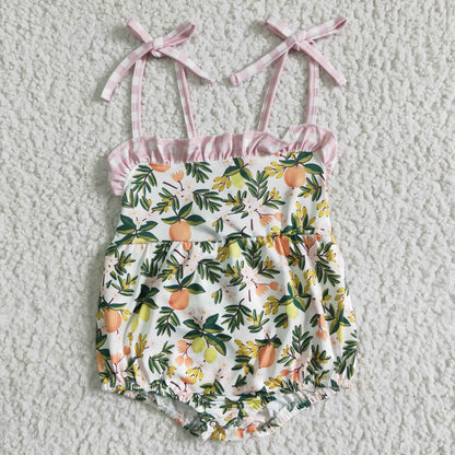 Girls Summer Lemon Rompers