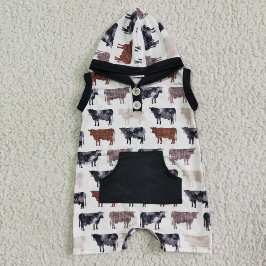 Boys Summer Cow Rompers