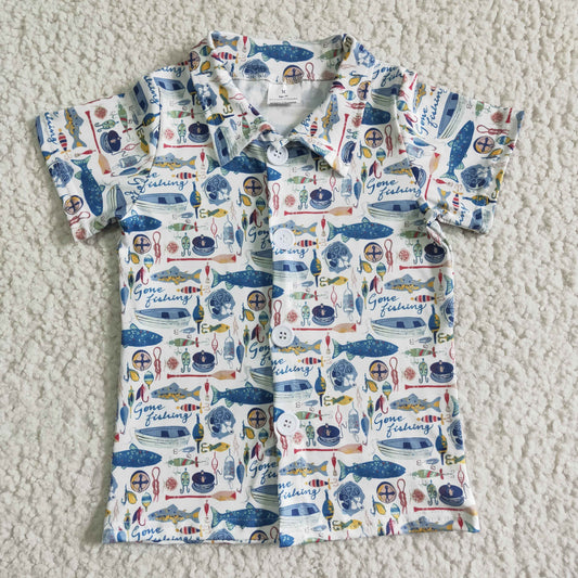 Boys Fishing Summer Top Shirt