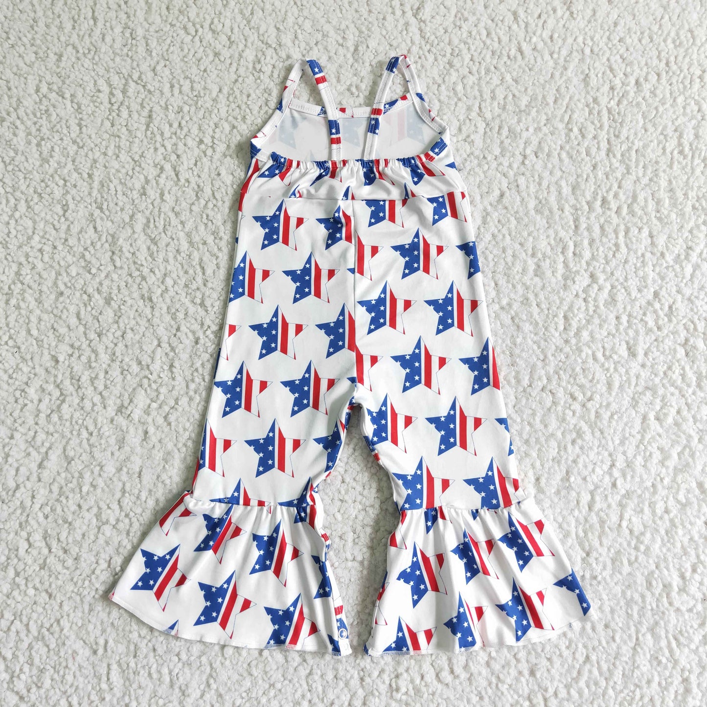 Girls July Fourth Stars Summer Jumpsuit