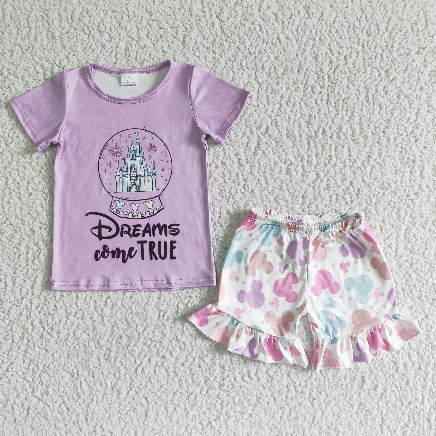 Girls Dreams Come True  Outfits Short Sleeves Purple Shorts