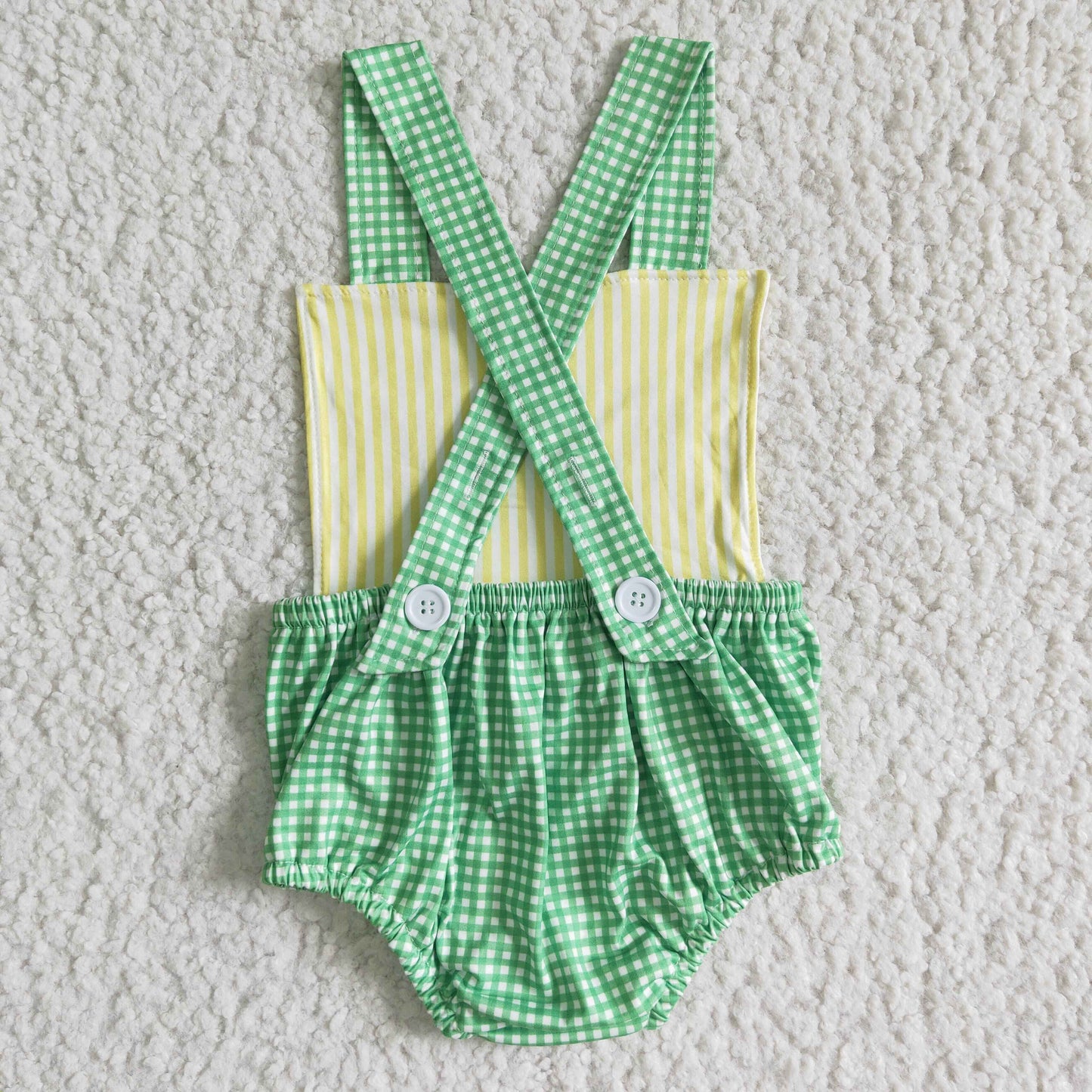 Girls Summer Truck Green Rompers