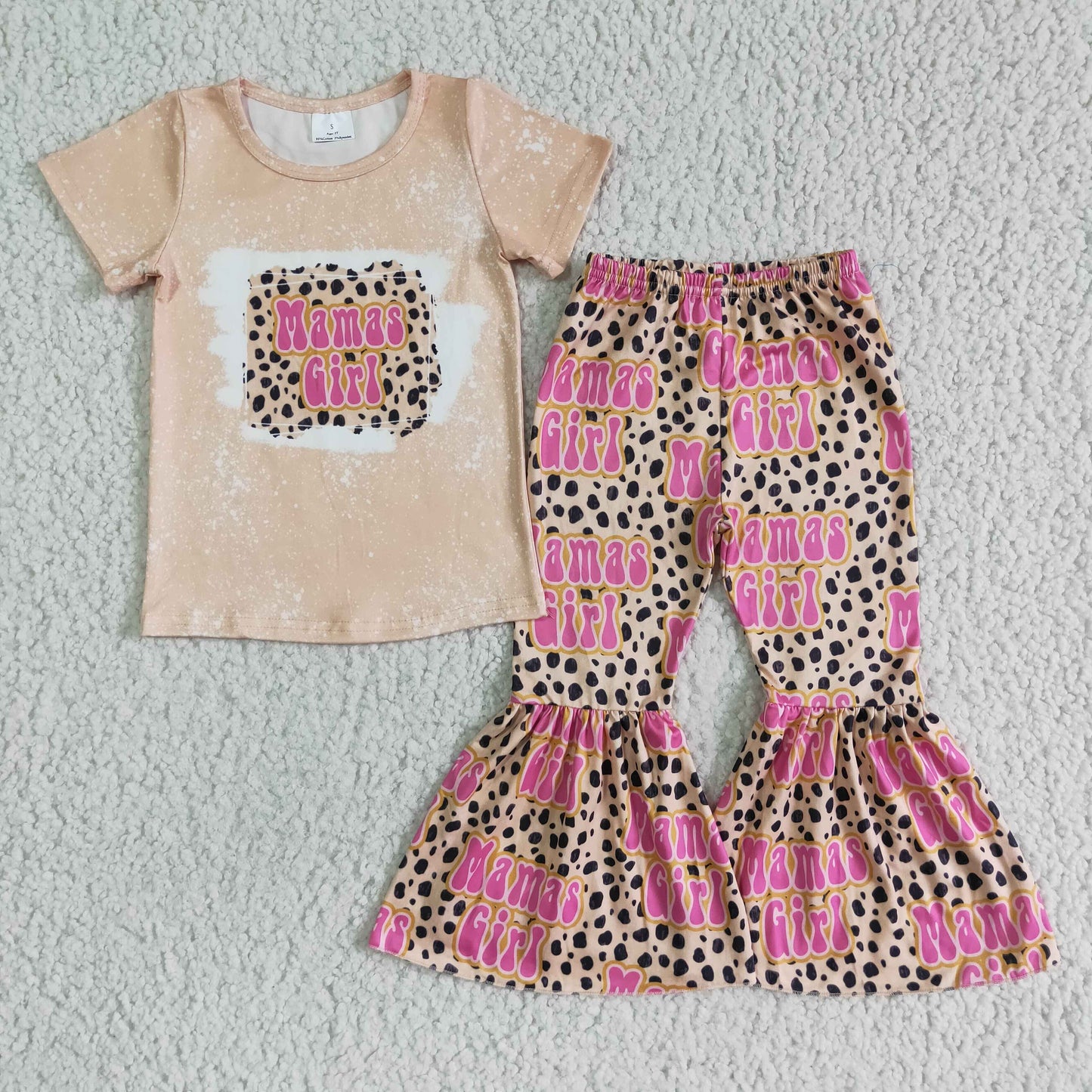 Mama's girl Outfits Short Sleeves Leopard Pants