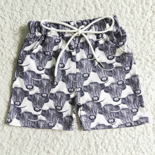 Boys Gray Cow Summer Shorts