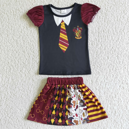 Girls Outfits Short Sleeves Skirt