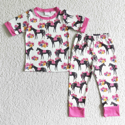 Girls Horse Pink Pajamas