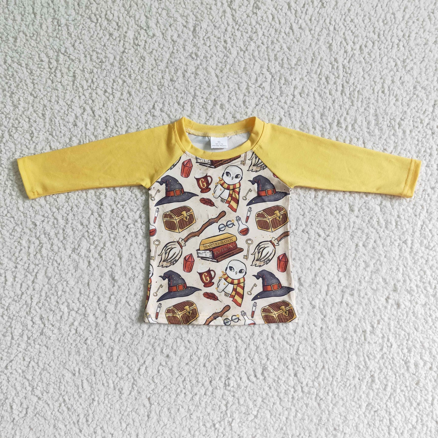 Boys Yellow Shirt Top Long Sleeves