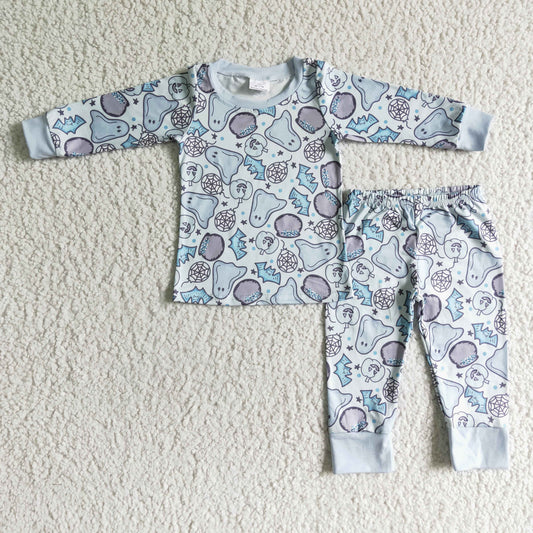 BLP0001 Boys Halloween Blue Pajamas