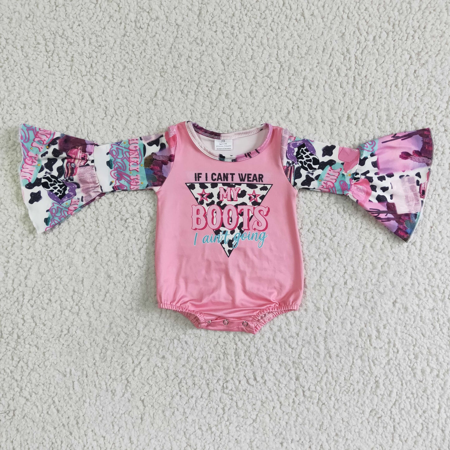 Baby Boots Pink Rompers Long Sleeves