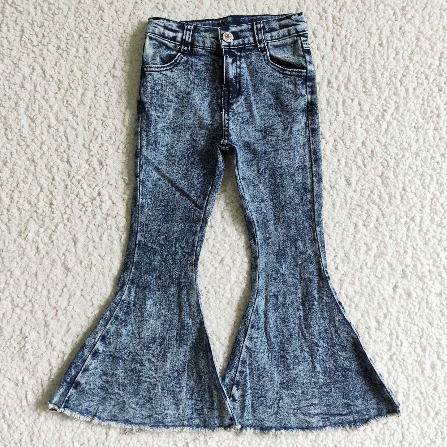 Girls Bell Bottom Blue Jeans Pants