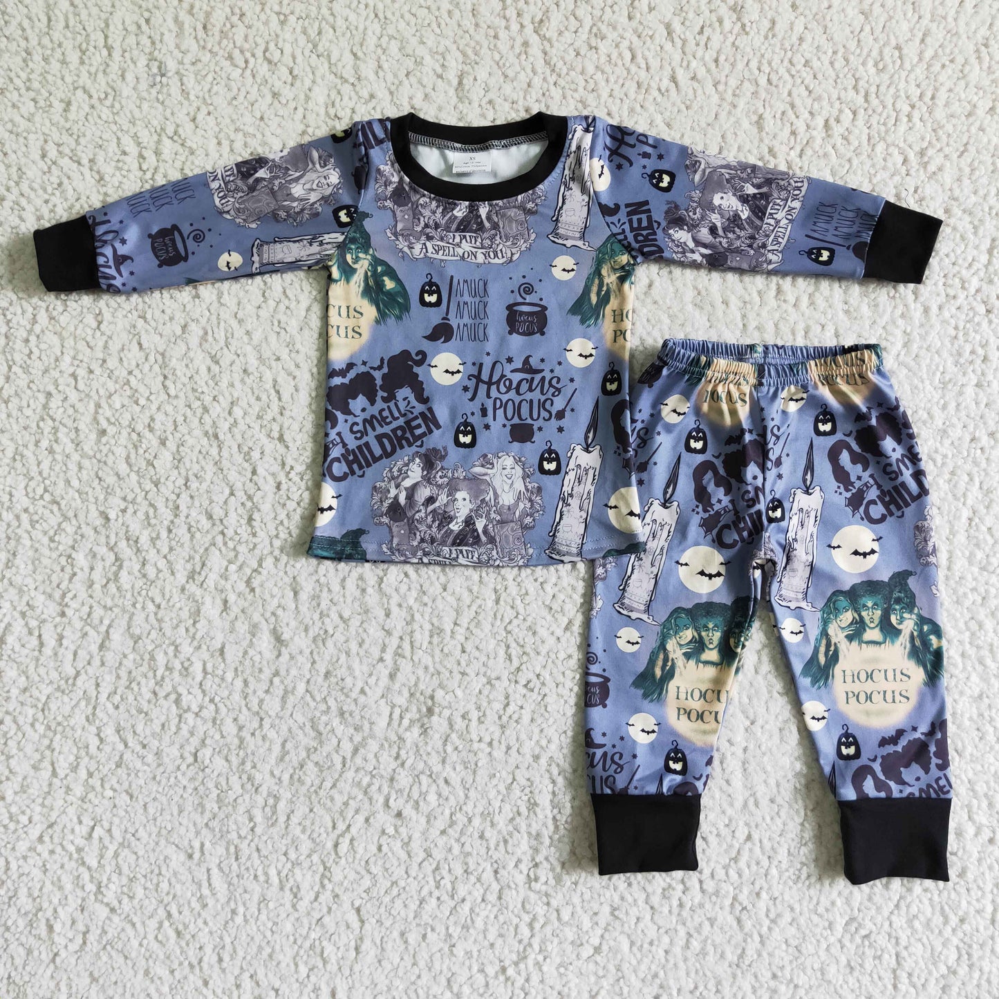 BLP0010 Boys Halloween Blue Pajamas