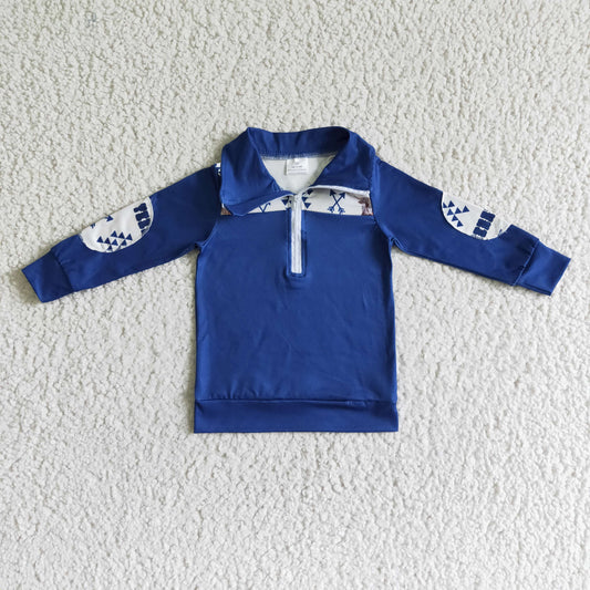 BT0018 Boys Blue Cow Pullover