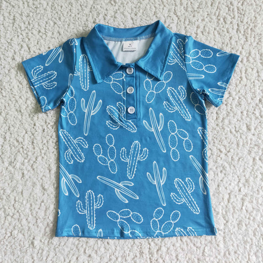 Boys Cactus Blue Top Shirt