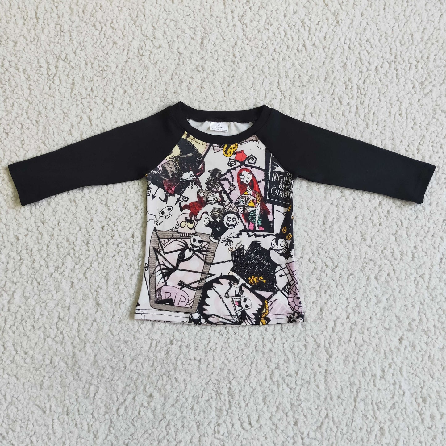 Boys Devil Skull Shirt Top Long Sleeves Black