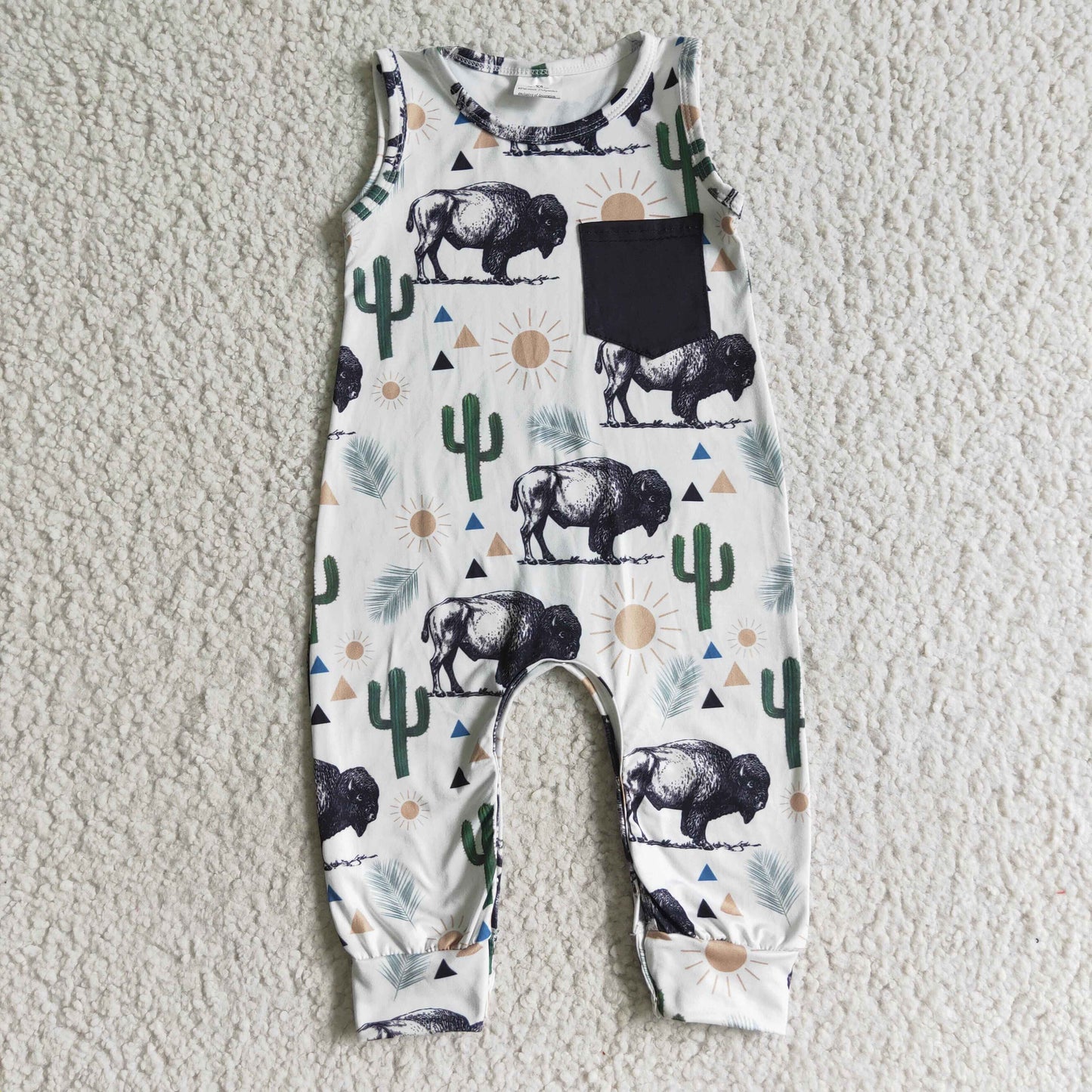 Boys Summer Cow Rompers