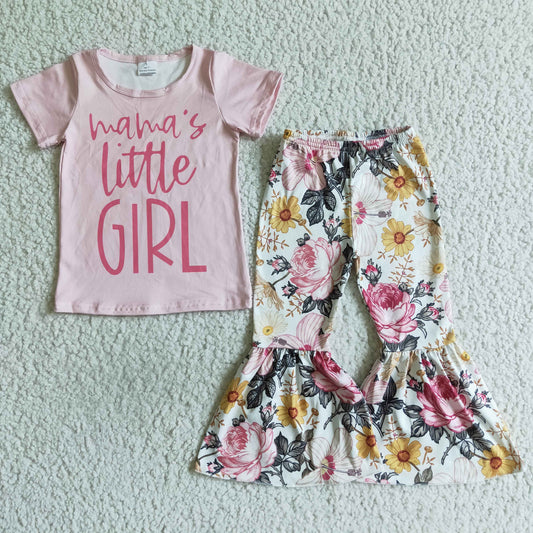 Mama's Little Girl Outfits Short Sleeves