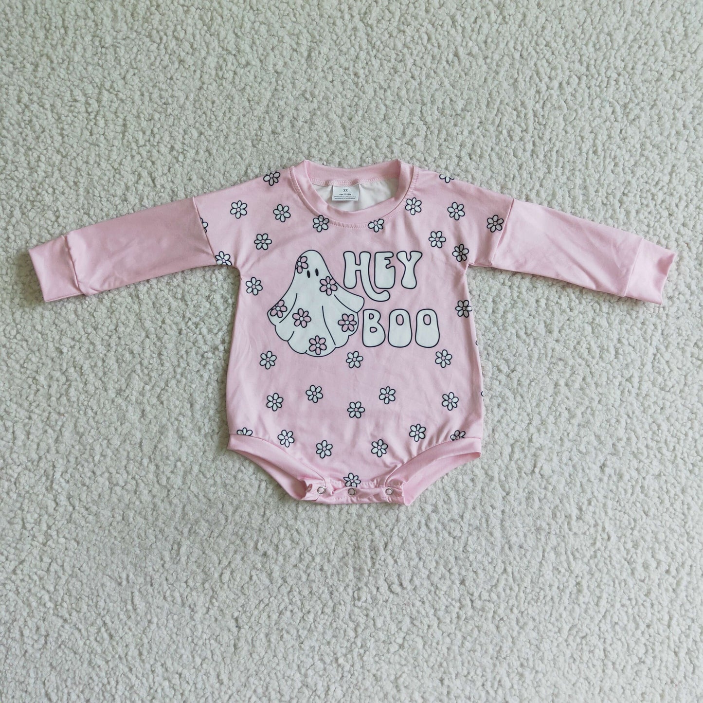 Baby Hey Boo Rompers Long Sleeves