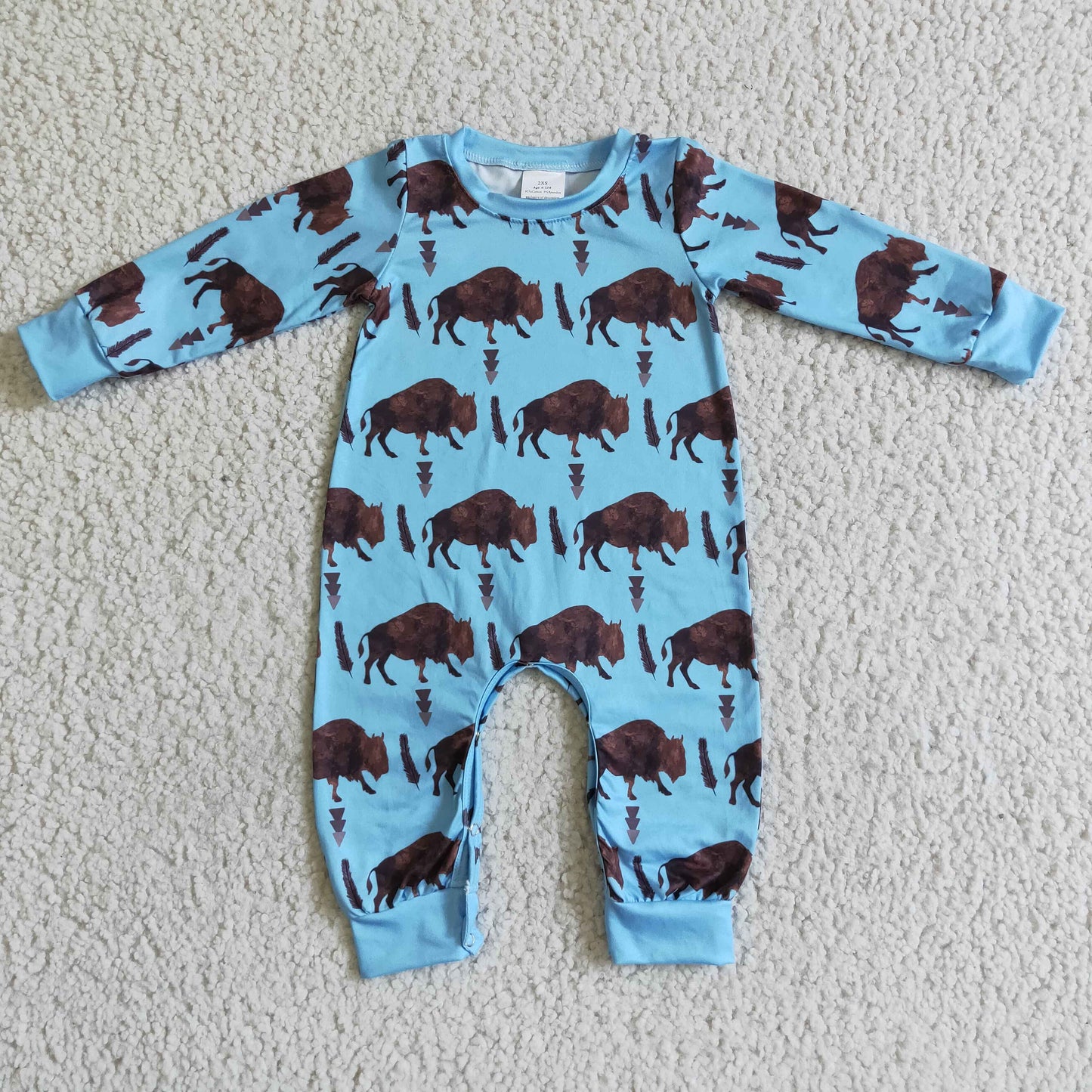 Boys Cow Rompers Long Sleeves