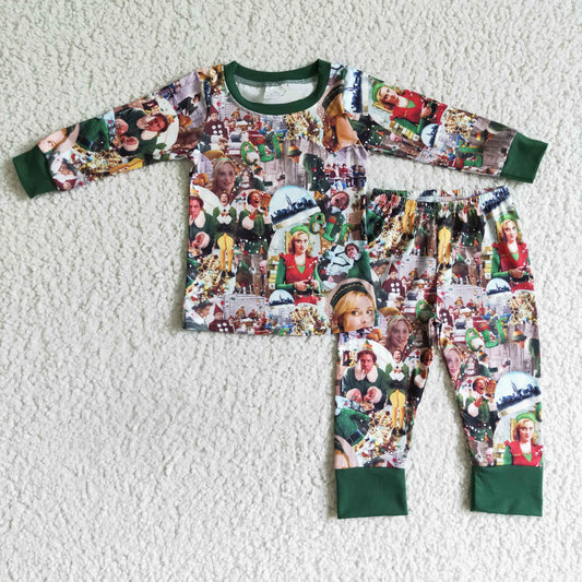 Boys Christmas Green Pajamas