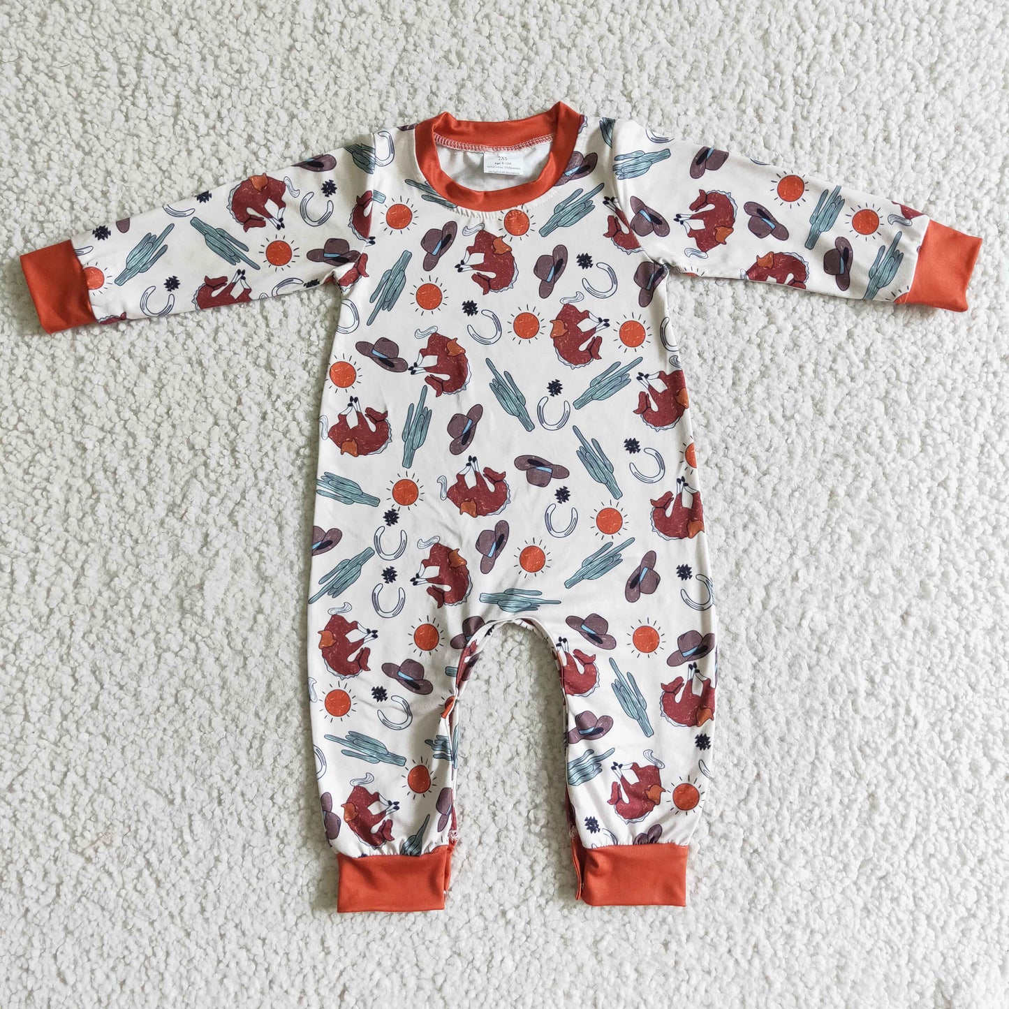 Boys Cow Rompers Long Sleeves