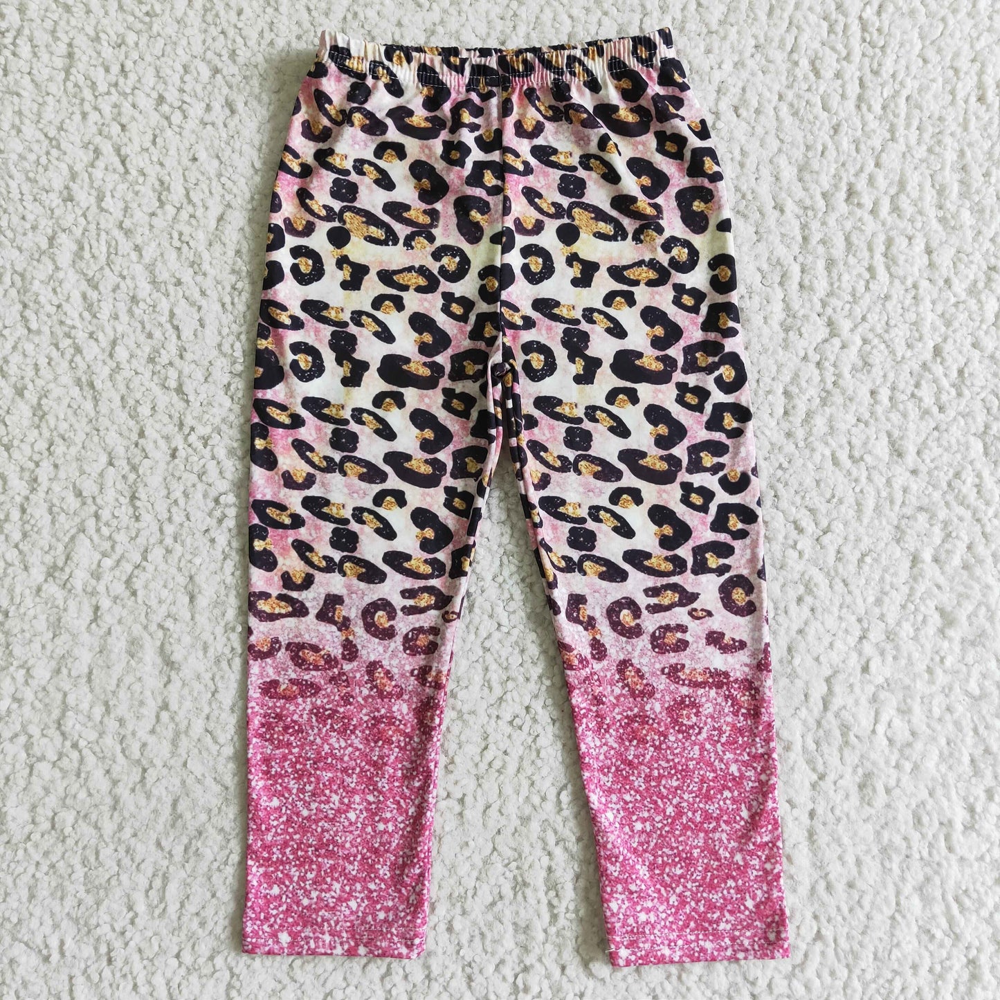 Girls Leopard Pink Leggings