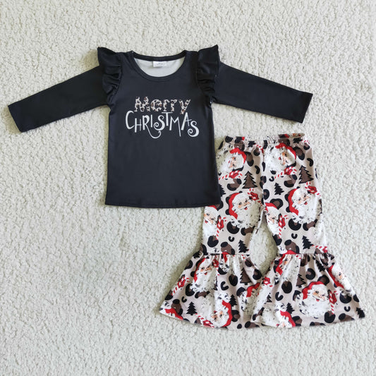 Girls Merry Christmas Outfits Long Sleeves
