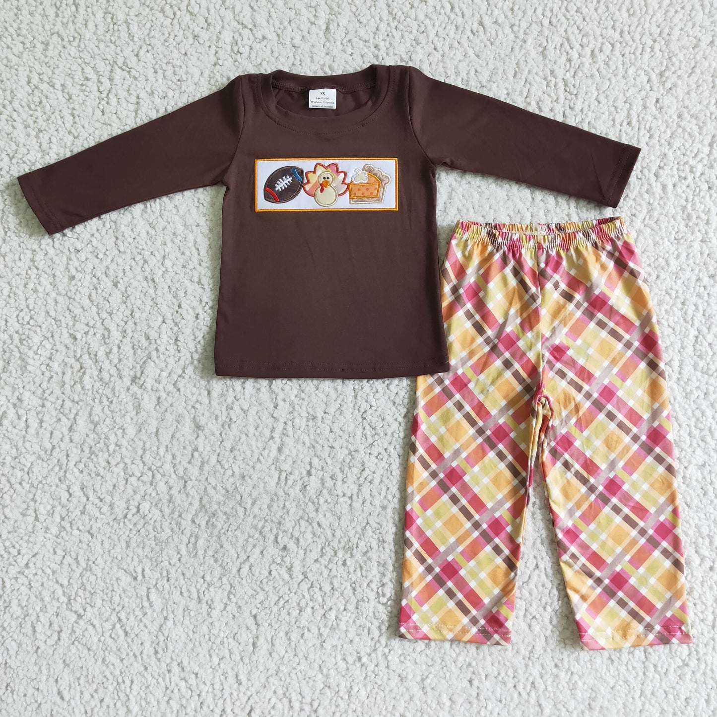 Boys Turkey Outfits Long Sleeves Brown Pants