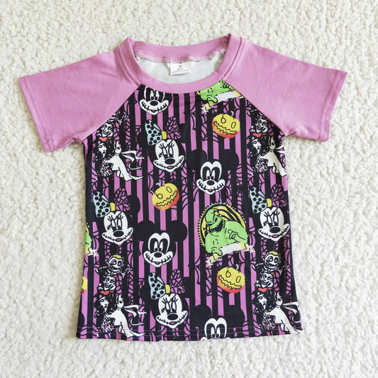 Boys Halloween Cartoon Purple Top Shirt