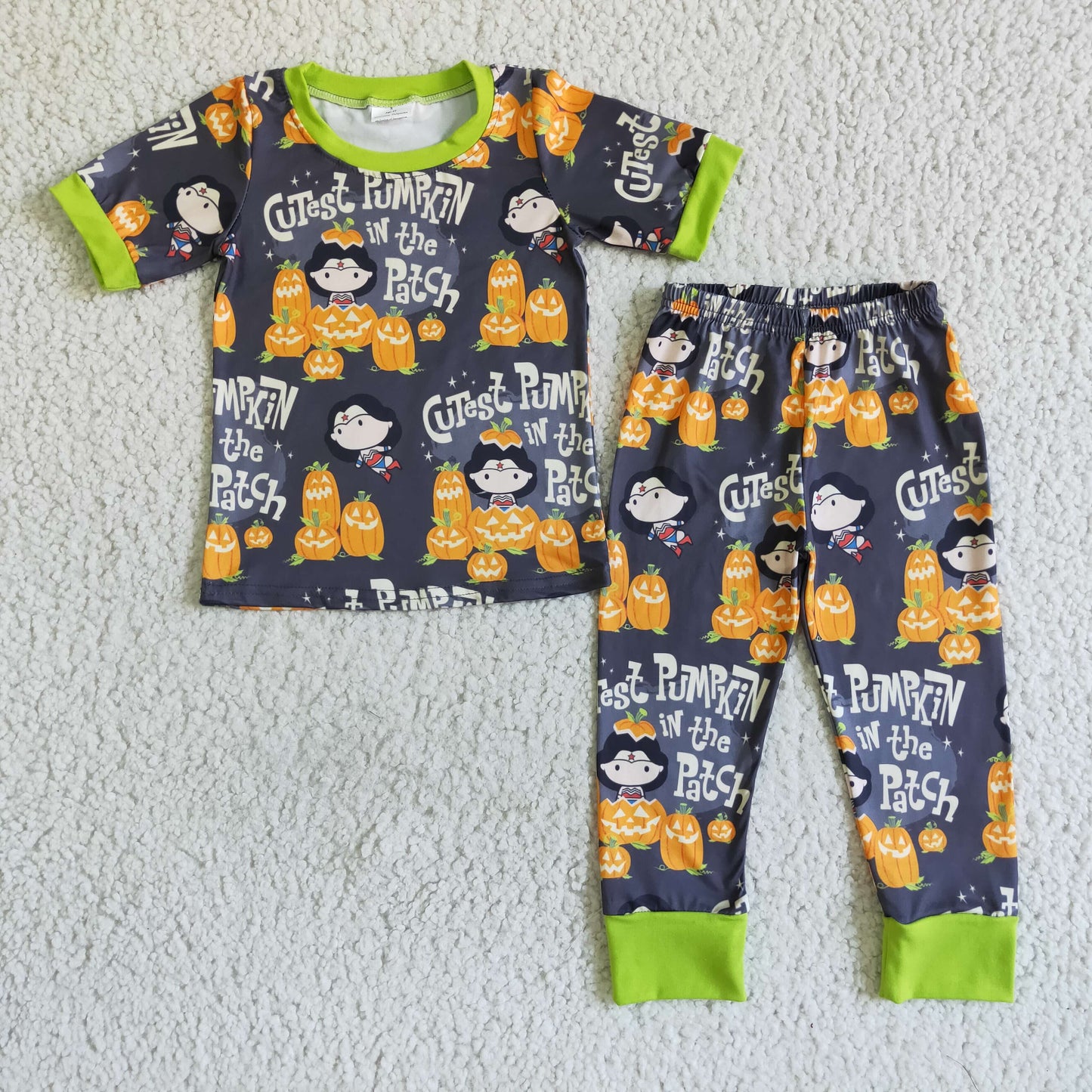 BSPO0027 Boys Halloween Green Pajamas