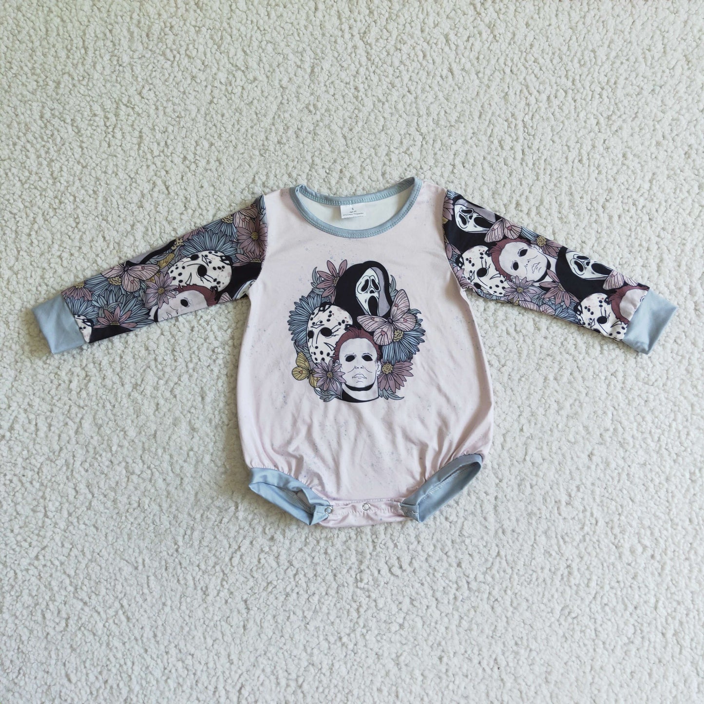 Baby Halloween Skull Rompers Long Sleeves