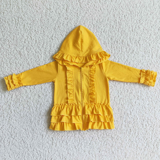 Girls Orange Top Jacket Coat Zip