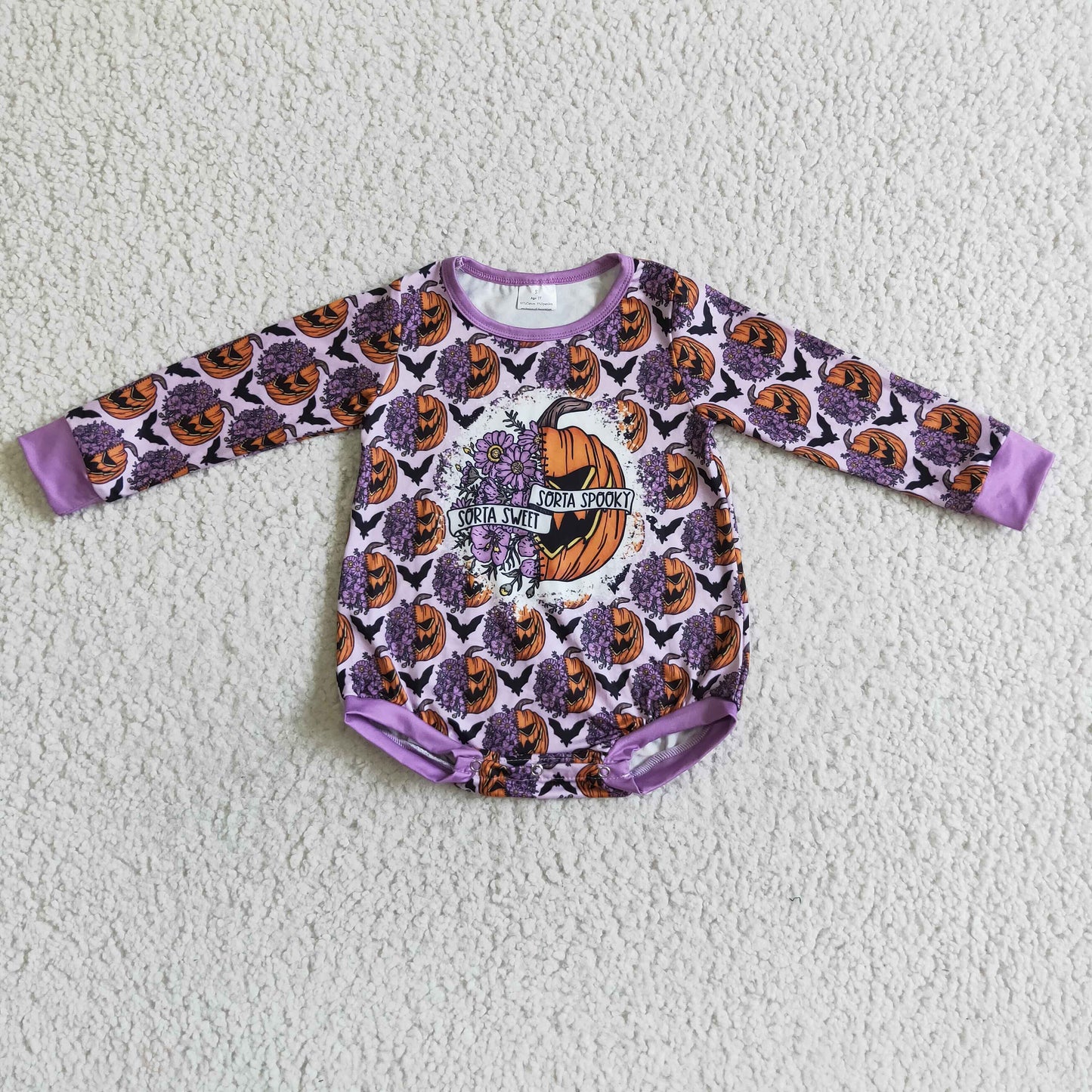 Baby Halloween Spooky Rompers Long Sleeves