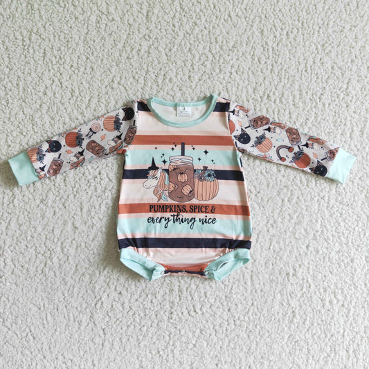 Baby Halloween Pumpkin Rompers Long Sleeves