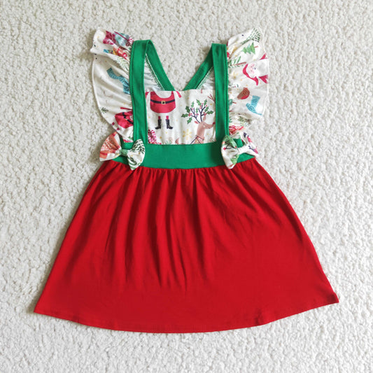 GSD0142 Girls Christmas Dress Short Sleeves